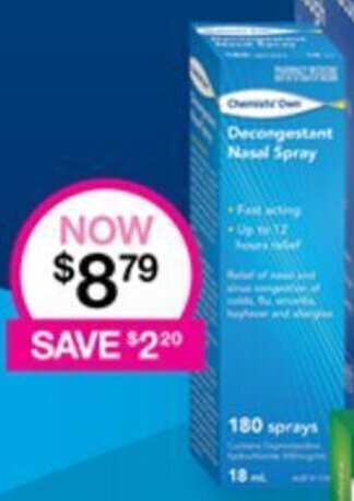 Chemists Own Decongestant Nasal Spray