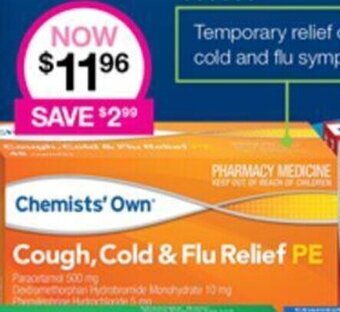 Priceline Chemists' Own Cough, Cold & Flu Relief PE offer