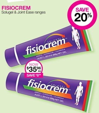 Priceline FISIOCREM Solugel & Joint Ease ranges offer