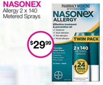 Priceline NASONEX Allergy 2 x 140 Metered Sprays offer