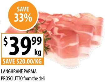 Supabarn LANGHRANE PARMA PROSCIUTTO offer
