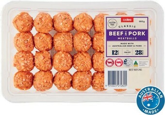 Coles Coles Beef & Pork Meatballs 560g offer