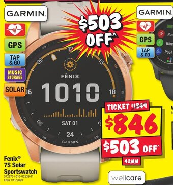 JB Hi-Fi Fenix 7S Solar Sportswatch offer