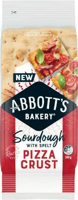 Coles Abbott’s Bakery Pizza Crust Sourdough 340g offer