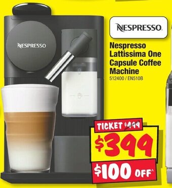JB Hi-Fi Nespresso Lattissima One Capsule Coffee Machine offer