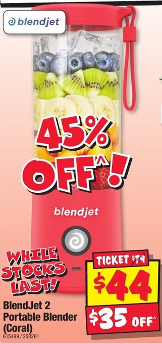 JB Hi-Fi BlendJet 2 Portable Blender (Coral) offer