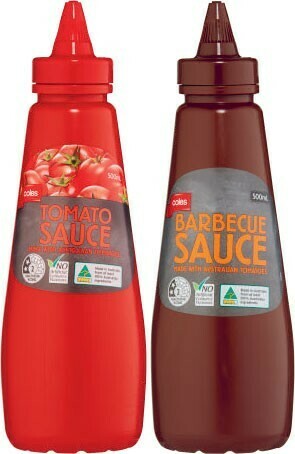 Coles Coles Squeeze Tomato or Barbecue Sauce 500mL offer