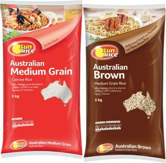 Coles Sunrice Medium Grain Rice 5kg offer