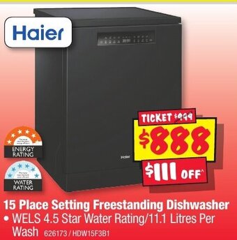 JB Hi-Fi 15 Place Setting Freestanding Dishwasher offer