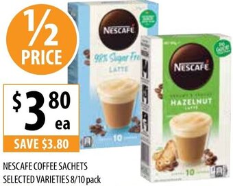 Supabarn NESCAFE COFFEE SACHETS SELECTED VARIETIES 8/10 pack offer