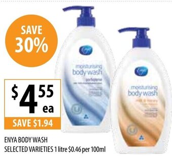 Supabarn ENYA BODY WASH SELECTED VARIETIES 1 litre offer