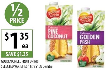 Supabarn GOLDEN CIRCLE FRUIT DRINK SELECTED VARIETIES 1 litre offer