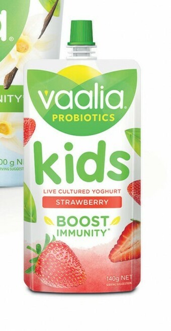 Coles Vaalia Kids Yoghurt Pouch 140g offer