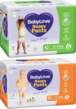 Coles Babylove Jumbo Nappy Pants 42 Pack-56 Pack offer