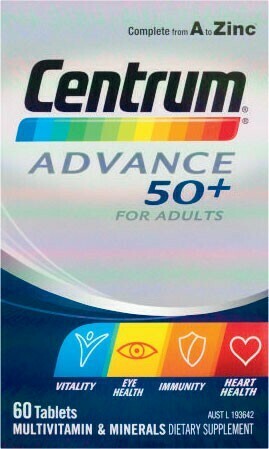 Coles Centrum Advance 50+ Multivitamin Tablets 60 Pack offer
