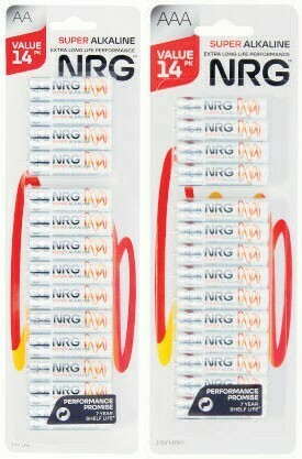 Coles NRG Batteries AA or AAA 14 Pack offer