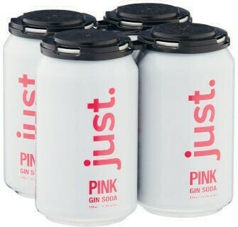 Coles Just Drinks Pink Gin Soda Cans 4x330mL offer