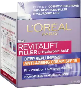 Coles L’Oréal Paris Révitalift Filler Deep Replumping Moisturiser 50mL offer