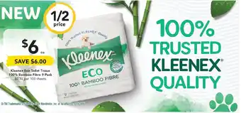 Drakes Kleenex Eco Toilet Tissue 100% Bamboo Fibre 6 Pack offer