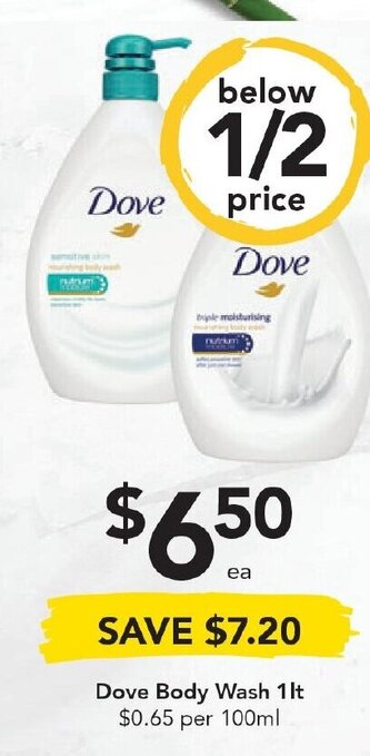 Drakes Dove Body Wash 1lt offer