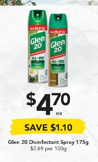 Drakes Glen 20 Disinfectant Spray 175g offer