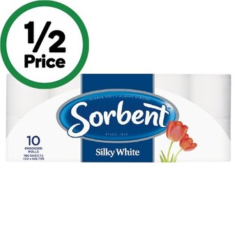 Woolworths Sorbent toilet tissue pk 10 offer