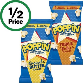 Woolworths Poppin microwave popcorn 85-100g offer
