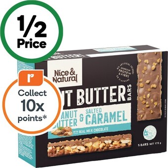 Woolworths Nice & natural nut butter bars 175g pk 5 offer