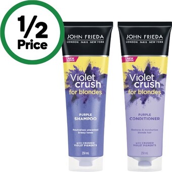 Woolworths John frieda shampoo or conditioner 250ml offer