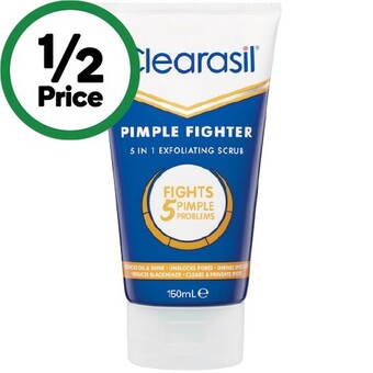 Woolworths Clearasil 5 in 1 pimple fighter exfoliating scrub 150ml offer