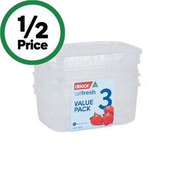 Woolworths Decor tellfresh oblong 3 x 1 litre offer