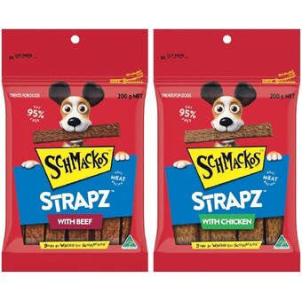 Woolworths Schmackos strapz dog treats 200g offer