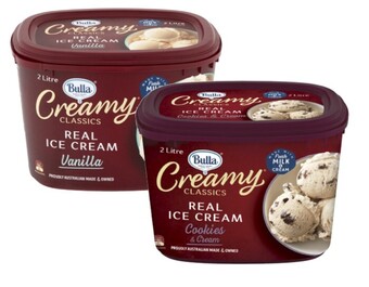 Coles Bulla creamy classic tub 2 litre offer