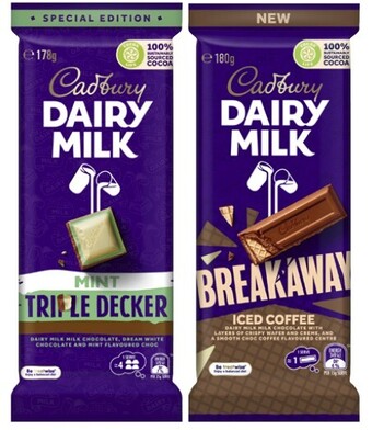 Coles Cadbury dairy milk block chocolate 160g-190g offer