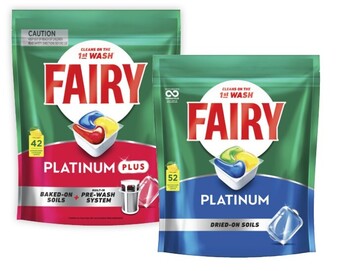 Coles Fairy platinum dishwashing tablets 52 pack or platinum plus 42 pack offer