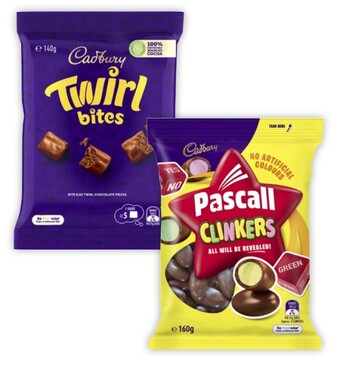 Coles Cadbury or europe bites 130g-160g offer