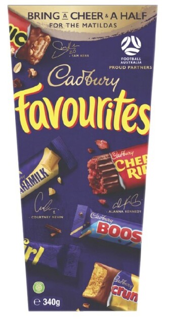 Coles Cadbury favourites boxed chocolate 334g-340g offer