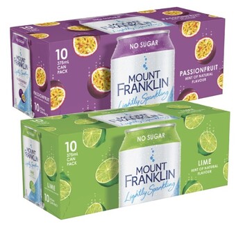 Coles Mt franklin lightly sparkling 10x375ml offer