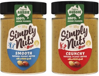 Coles Bega simply nuts peanut butter 325g offer