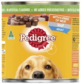 Coles Pedigree dog food 700g offer