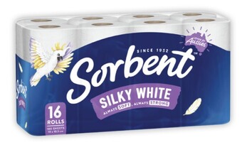 Coles Sorbent silky white toilet tissue 16 pack offer