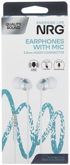 Coles Nrg wired earphones with microphone 1 each offer