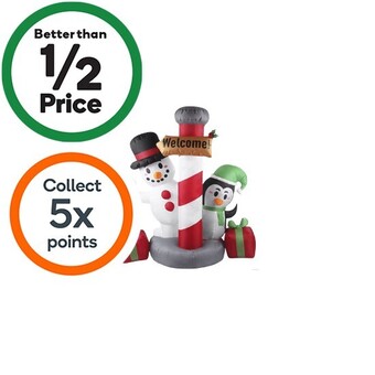 Woolworths Santaco 1.8m inflatable welcome decor pole w/ led lights offer