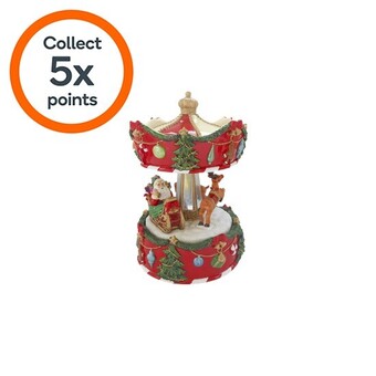 Amazing christmas music carousel w/ santa sleigh and reindeer