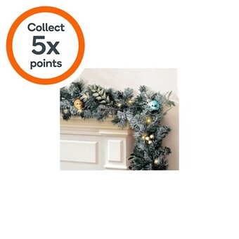 Woolworths Jingle jollys 2.7m pre-lit christmas garland with decor offer