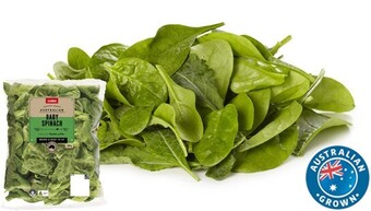 Coles australian baby spinach 120g pack