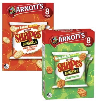 Coles Arnott's multipack shapes crackers 150g-200g offer