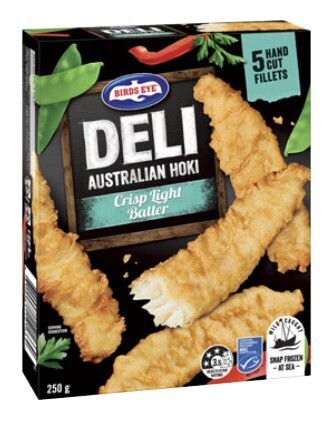 Coles Birds eye deli hoki crispy light batter 250g offer