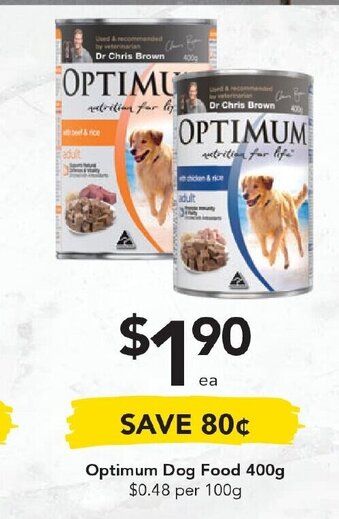 Drakes Optimum Dog Food 400g offer
