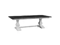 LivingStyles Calverton Mahogany Timber Trestle Dining Table, 244cm, Dior Grey / Architectural White offer